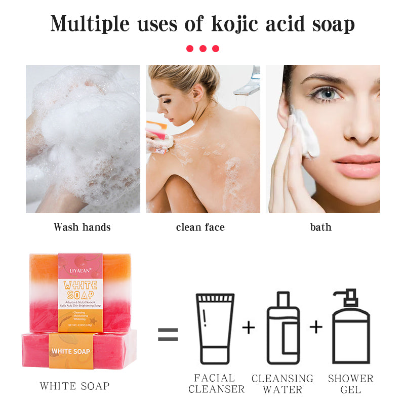 Skin Whitening Brightening Arbutin Glutathione Kojic Acid Soap