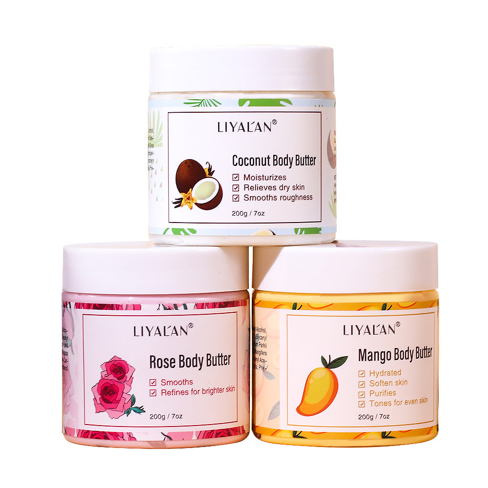 Organic Body Cream Coconut Rose Mango Whipped Body Lotion Moist – LIYAL'AN